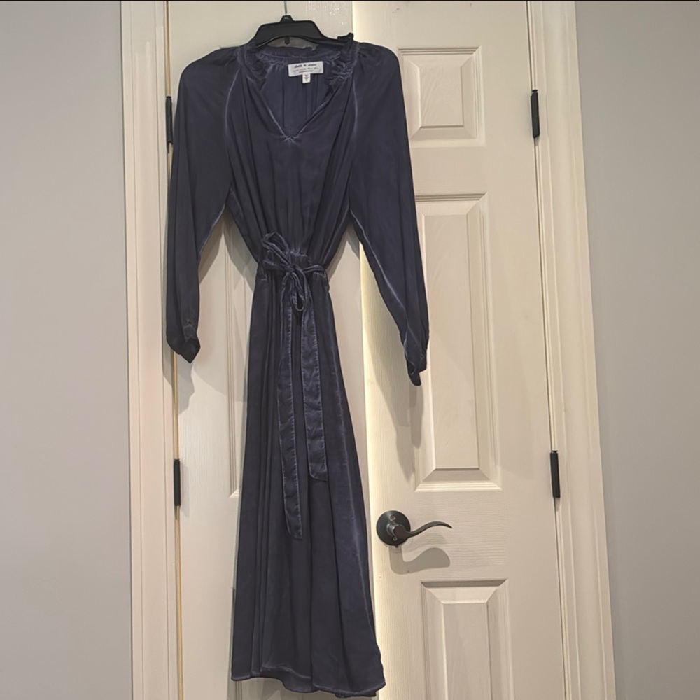 Cloth & Stone Deep Blue V-Neck Dress
